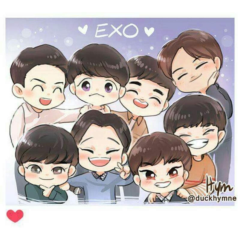 Bộ tranh đính đá tự làm hình nhóm nhạc EXO cỡ 30x30cm trang trí nhà cửa