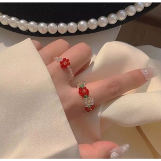 Nhẫn hạt cườm Rose xinh xắn