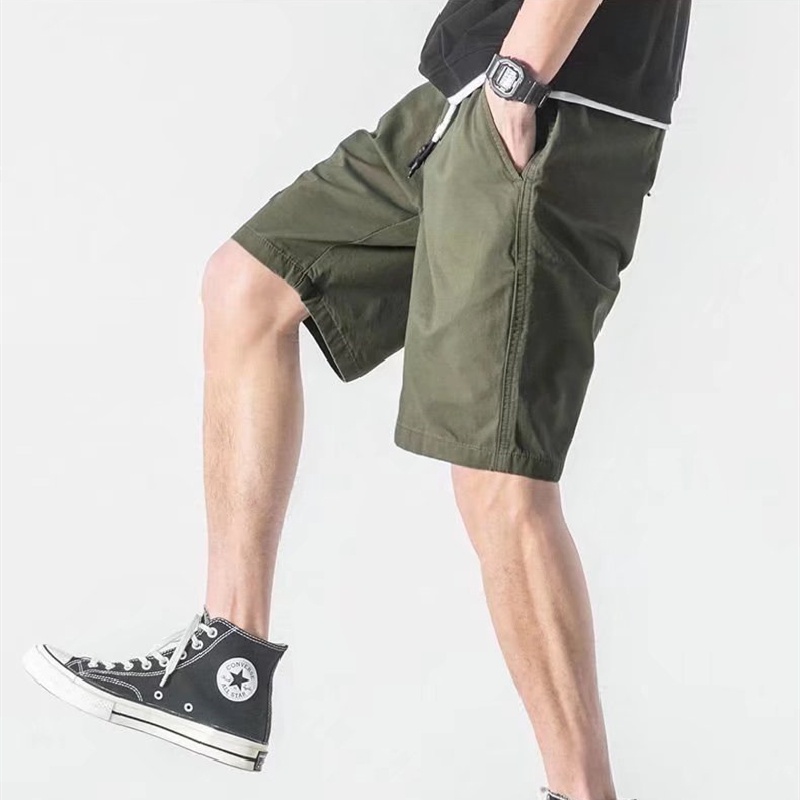 Quần Short Kaki Ống Rộng Lưng Thun Thời Trang Mùa Hè Dành Cho Nam