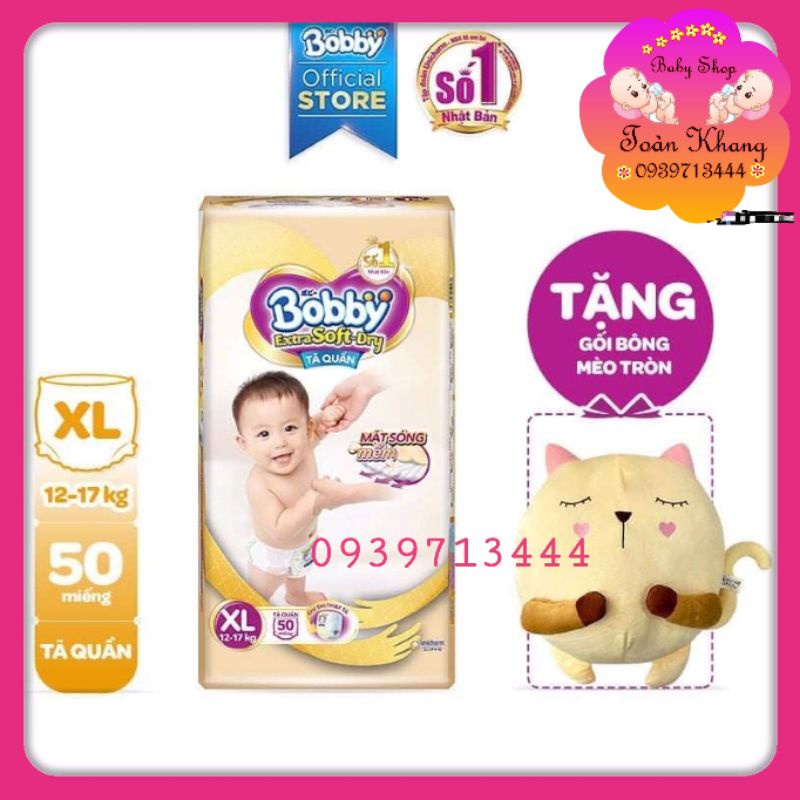 Tã quần/Tã dán cao cấp Bobby Extra Soft Dry L56_XL50_L30