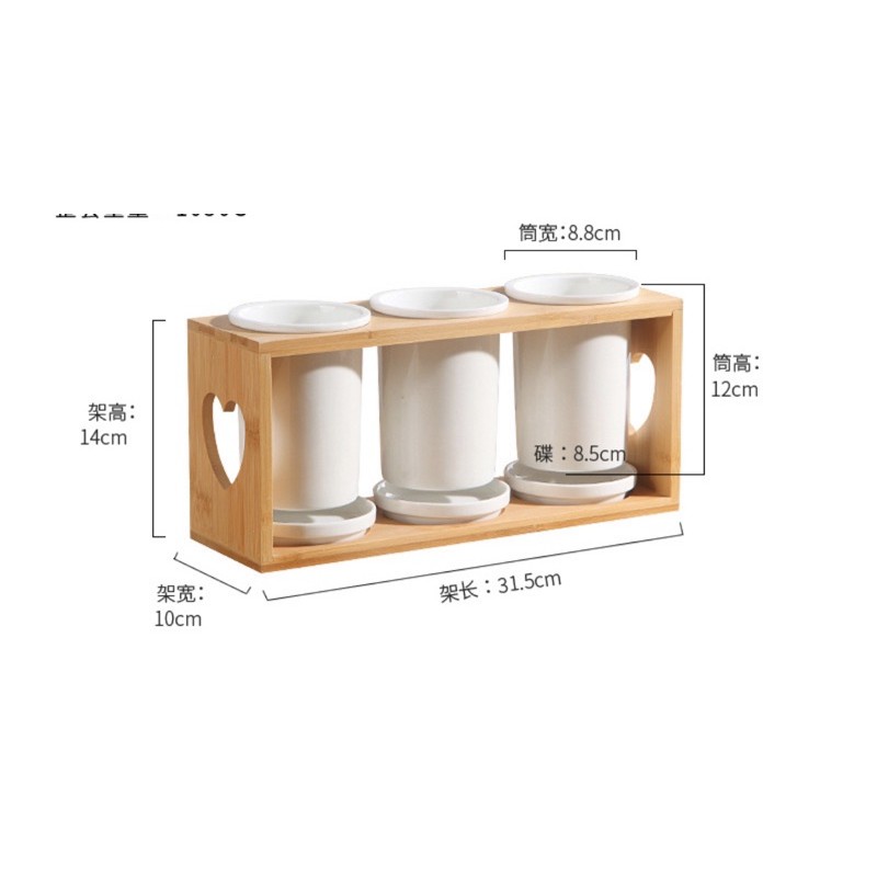 Ống đũa sứ giá gỗ