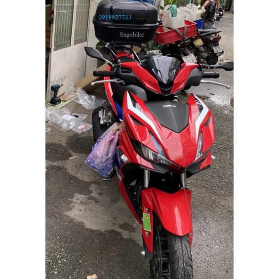 Thùng xe Winner X 2022 thùng Givi E43NTL, tựa lưng BE43N V2, baga HRV Winner X V3, hàng Givi chính hãng, bảo hành 2 năm