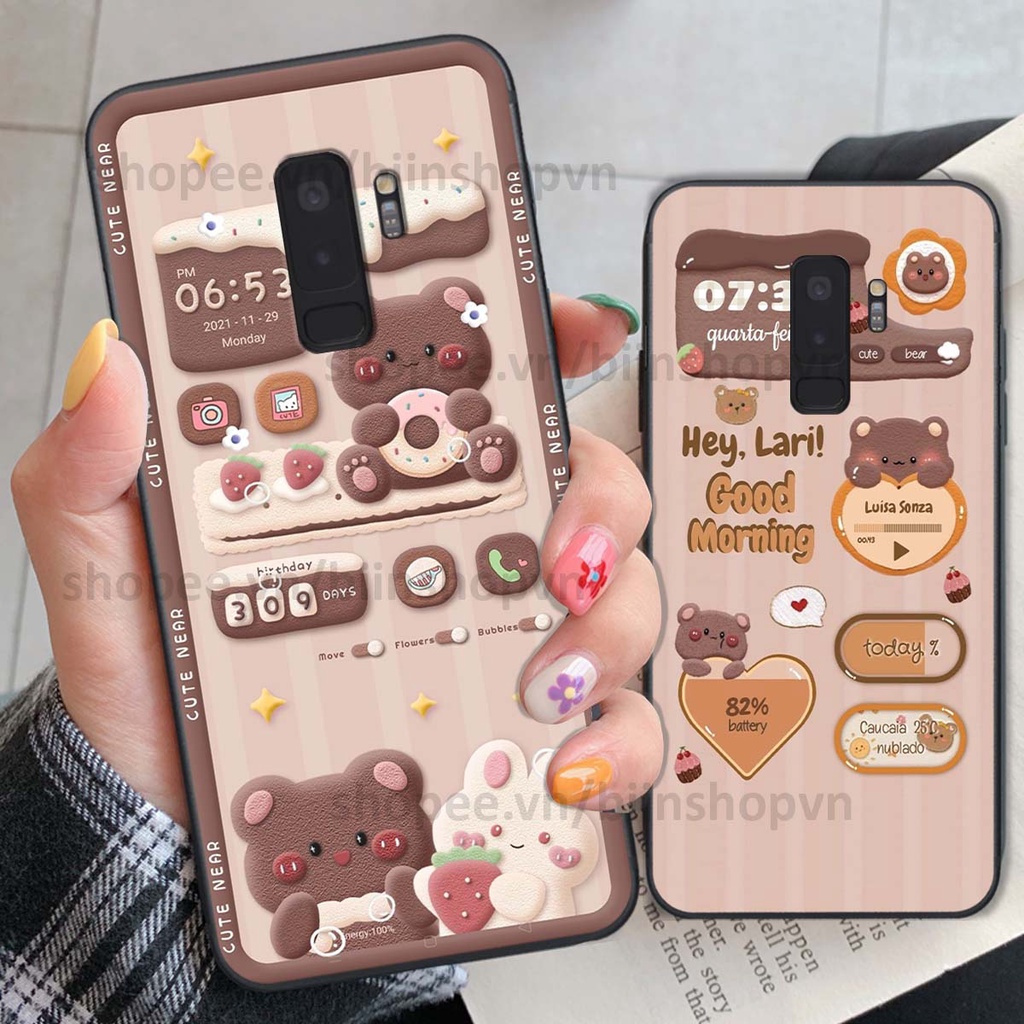 Ốp Samsung S9 / S9 Plus / S9+ in 3D icon gấu nổi siêu xinh, siêu đáng yêu, cá tính phong cách