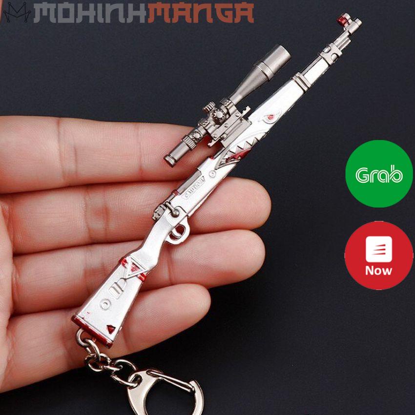 Móc khoá hợp kim mô hình súng K98 cá mập (Kar98) bắn tỉa gold trong game bắn súng PUBG gun 12cm siêu đẹp