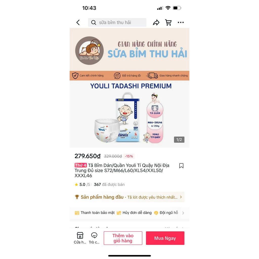 Tã Bỉm Youli Tý quậy/ Tã Bỉm DR.Youli Y Tế/Tã Bỉm Youli Xanh