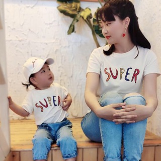 Áo đôi mẹ và bé đẹp thun cotton loại 1 đủ màu đủ size 6-110kg