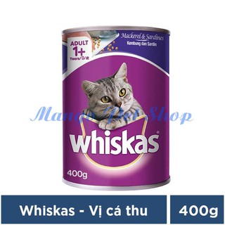 Pate Cho Mèo Trưởng Thành Whiskas Vị Cá Thu Và Cá Mòi 400Gr
