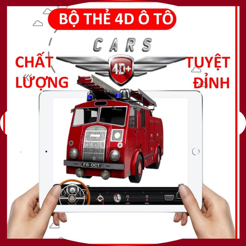 (TKNK)  Thẻ 4D💚FREESHIP💚Bộ thẻ CARS 4D cho bé khám phá thế giới ô tô muôn màu(cherri)