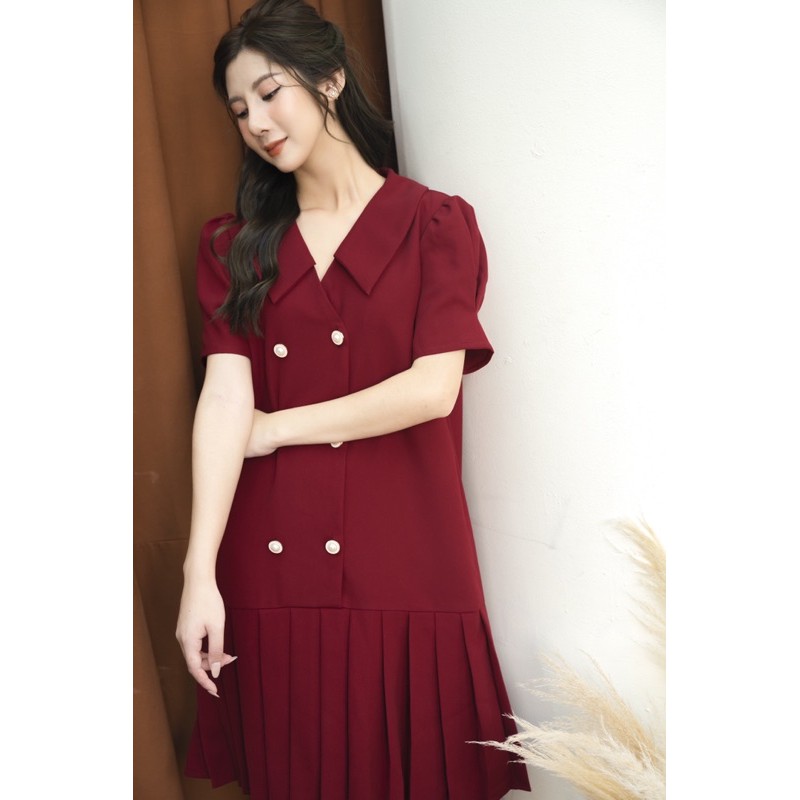 Đầm Xếp Ly Cúc Ngọc Chất Vải Dày Dặn Dáng Suông