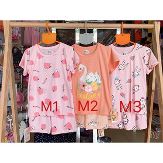 Bộ cộc tay cotton xuất Hàn bé gái loại đẹp