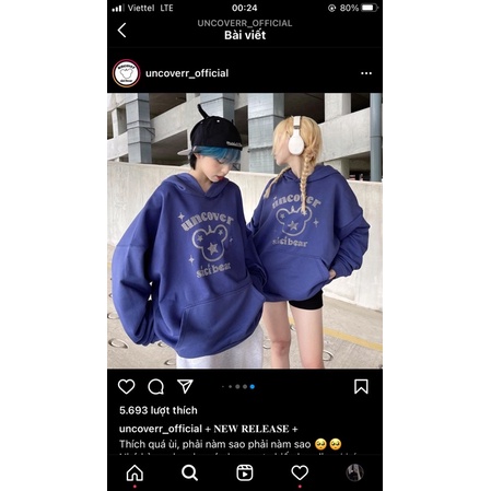 Hoodie Uncover đính đá