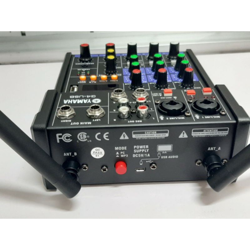 Bộ Mixer Yamaha G4 USB - Bộ trộn âm thanh Mixer Chuyên Karaoke, Livestream, Thu Âm Cao Cấp - Tặng Kèm 2 Micro Không Dây