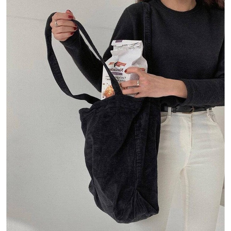 Túi tote nữ,Túi tote Nhung tăm, Phong cách Ulzzang, ảnh thật shop chụp