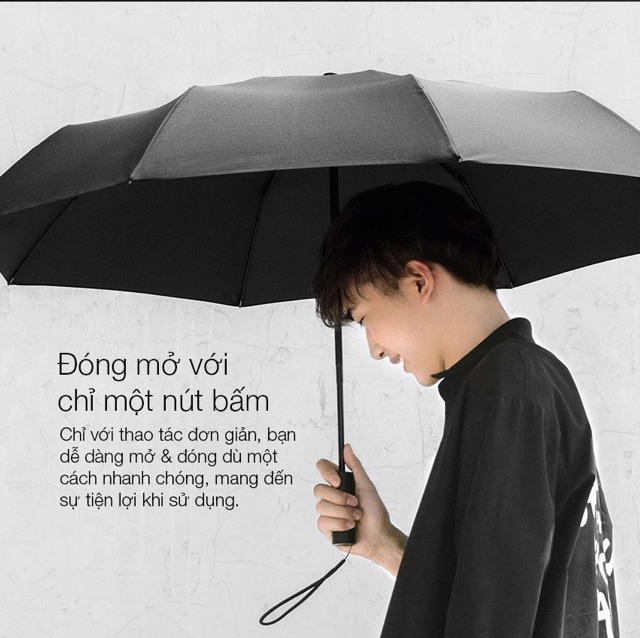 {CÓ SẴN} Dù Tự Động Xiaomi Automatic Umbrella (Black) <BH 7 ngày>