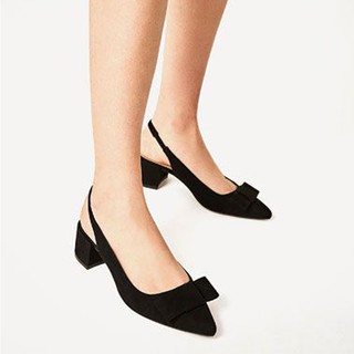 [Mã FAMANU84 giảm 10% đơn 0đ] Giày mules nơ mũi nhọn gót vuông 3cm | Kiểu Dáng Sang Trọng Nữ Tính|