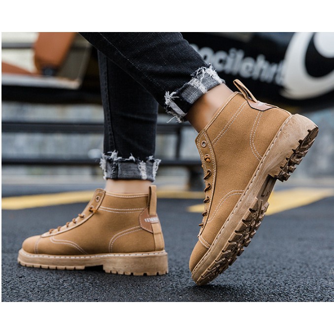 Giày boot nam cổ ngang ảnh thật màu lạ thời trang | BigBuy360 - bigbuy360.vn