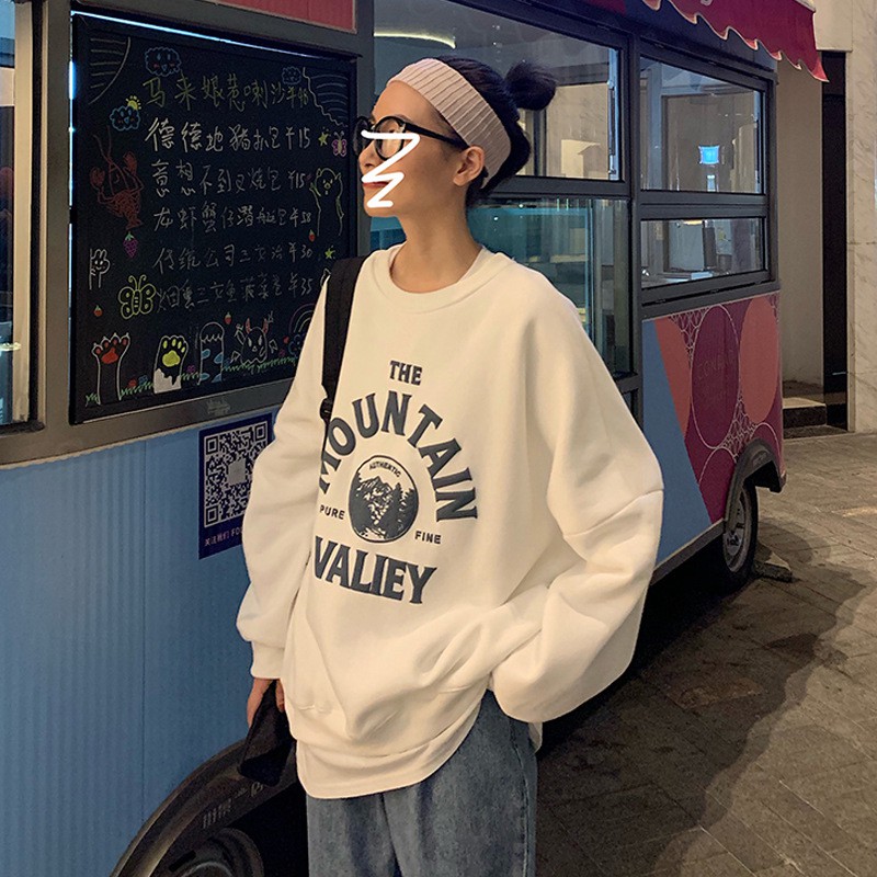 Áo nỉ nữ form rộng cổ tròn dài tay ulzzang Hàn Quốc A55 - Roxie | BigBuy360 - bigbuy360.vn