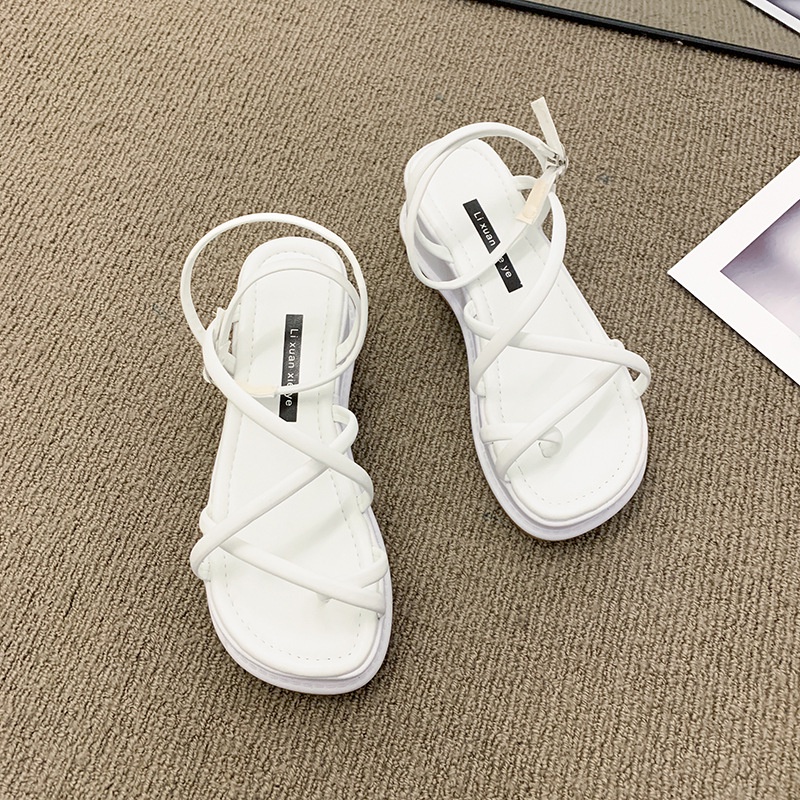 Giày sandal đế dày xỏ ngón dây mảnh phong cách Hàn Quốc cho nữ hàng đẹp - Mã S65