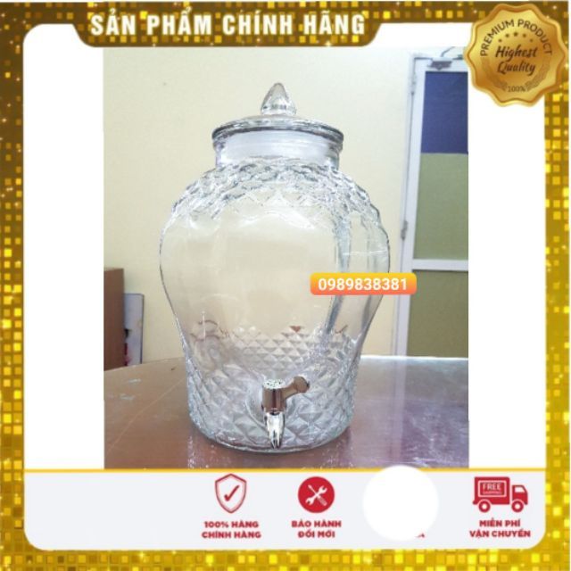 Bình thủy tinh ngâm rượu có vòi 10 lít