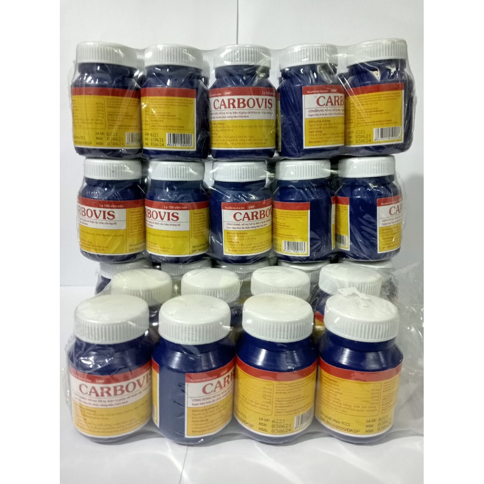 CARBOVIS Lọ 100 viên hỗ trợ tiêu hóa
