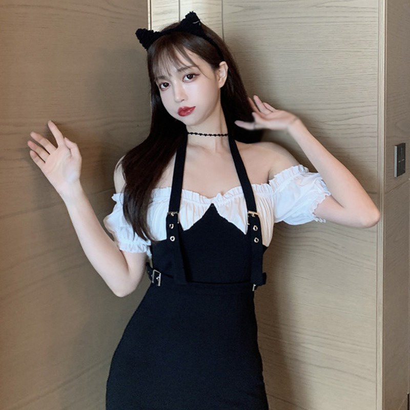 Đầm Body Tay Ngắn Giả Hai Lớp Thiết Kế Ôm Sát Quyến Rũ