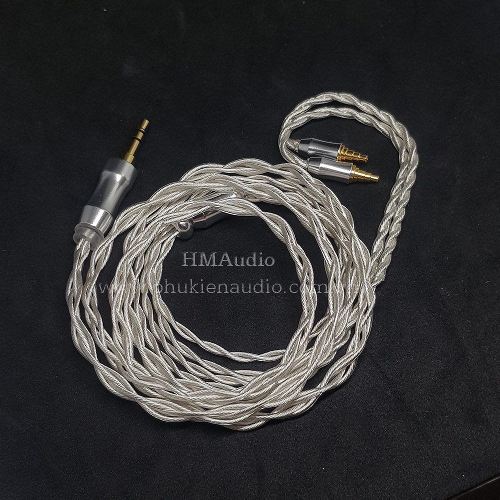 Dây tai nghe đồng mạ bạc OFC 1.2mm tết 4 - Sennheiser IE40 Pro