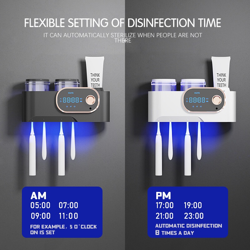 UV Giá Treo Bàn Chải Đánh Răng Bàn Chải Đánh Răng Máy Tiệt Trùng Dụng Cụ Nhả Kem Đánh Răng Thông Minh Vắt Xả Tự Động Gắn Tường Sấy Giá Treo Bàn Chải Đánh Răng Cyn