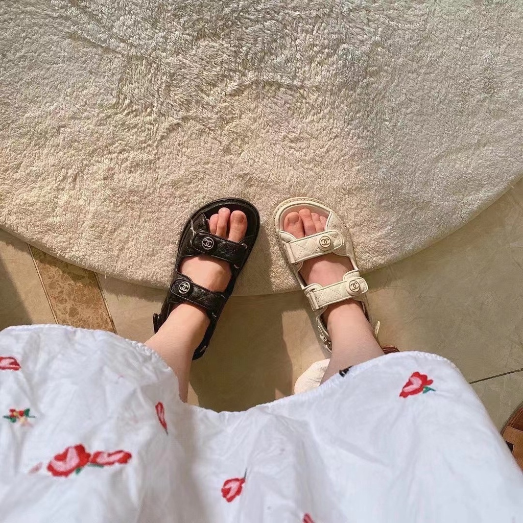 Dép Grosgrain Đen Không Hộp