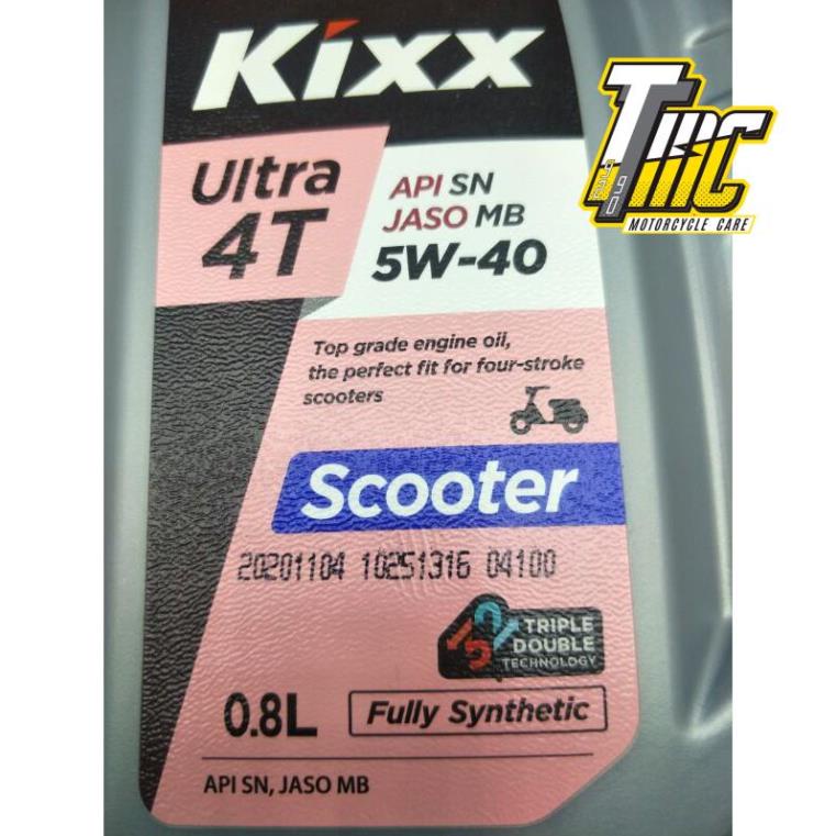 Nhớt Kixx Scooter Ultra 4T 5W40 Fully Synthetic 800ml nhập khẩu Hàn Quốc nhớt xe tay ga
