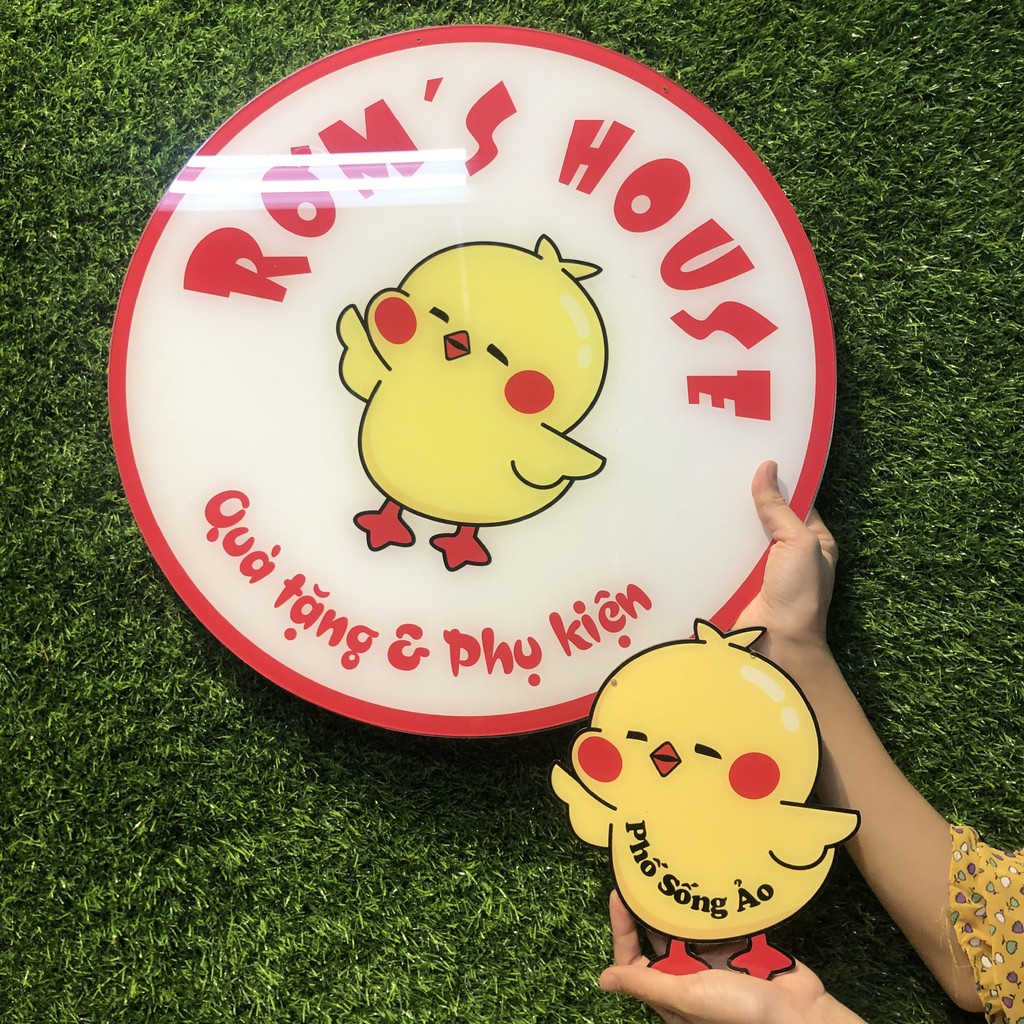 Bảng hiệu mica tròn treo shop - Thiết kế theo yêu cầu
