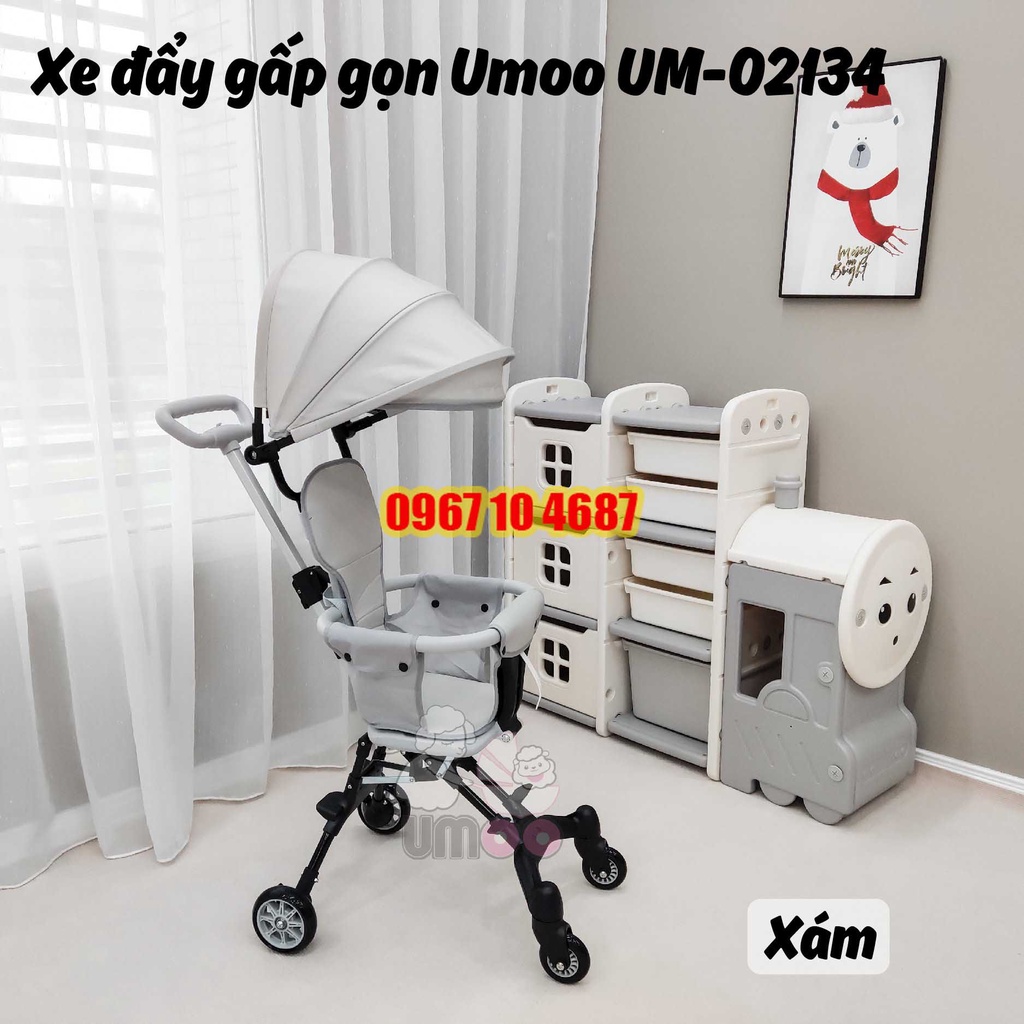 Xe Đẩy 2 Chiều, Gấp Gọn Du Lịch Umoo UM-02134 Cho Bé có mái che Chất Lượng Cao