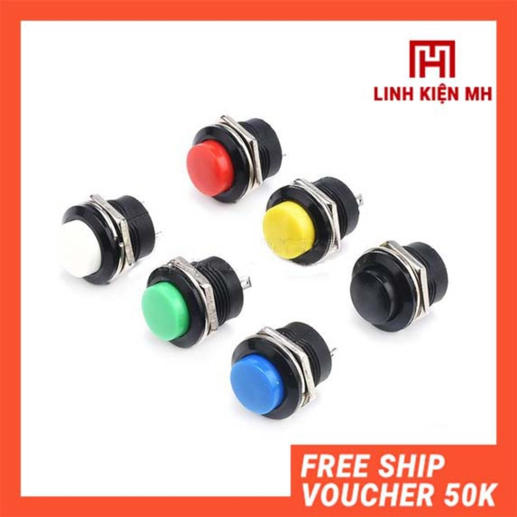 Nút Nhấn Giữ - Nút Nguồn 5A 250VAC 16mm (Đỏ, vàng, xanh)