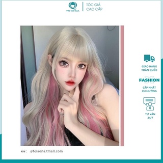Tóc giả nữ cả đầu 😍FREESHIP😍 Tóc giả nguyên đầu xoăn bạch kim