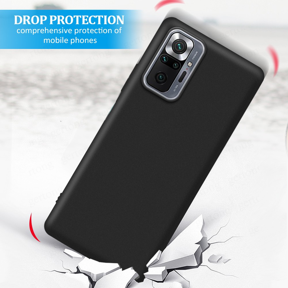 Ốp điện thoại silicon TPU mềm màu đen trơn thiết kế mỏng nhẹ cho Redmi Note 10 9T 9 Pro 9S