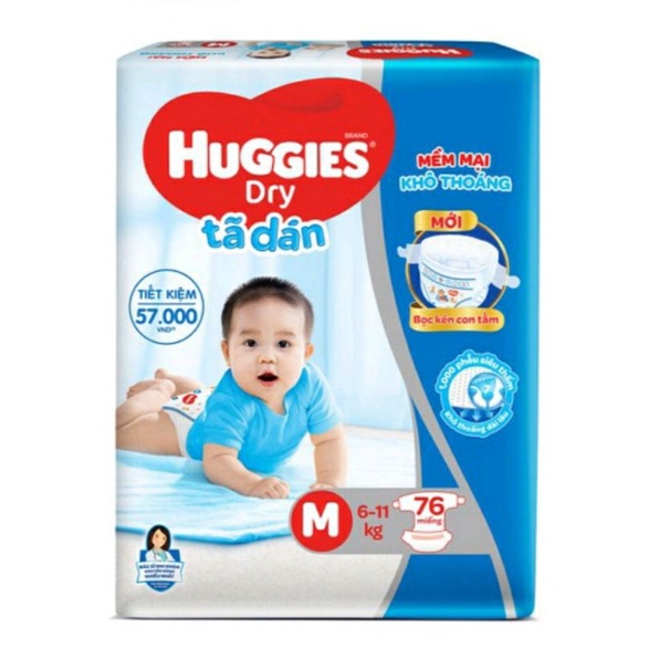 Tã dán Huggies size M76 / M76+10