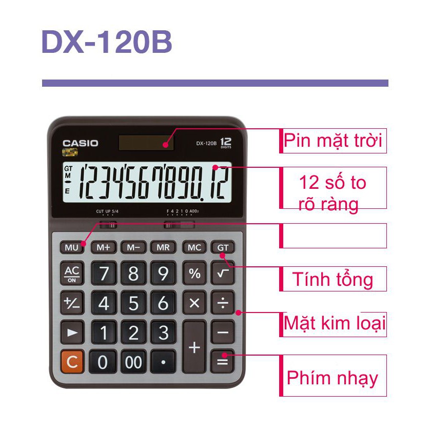 Máy tính Casio DX-120B để bàn cỡ trung, BH 7 năm