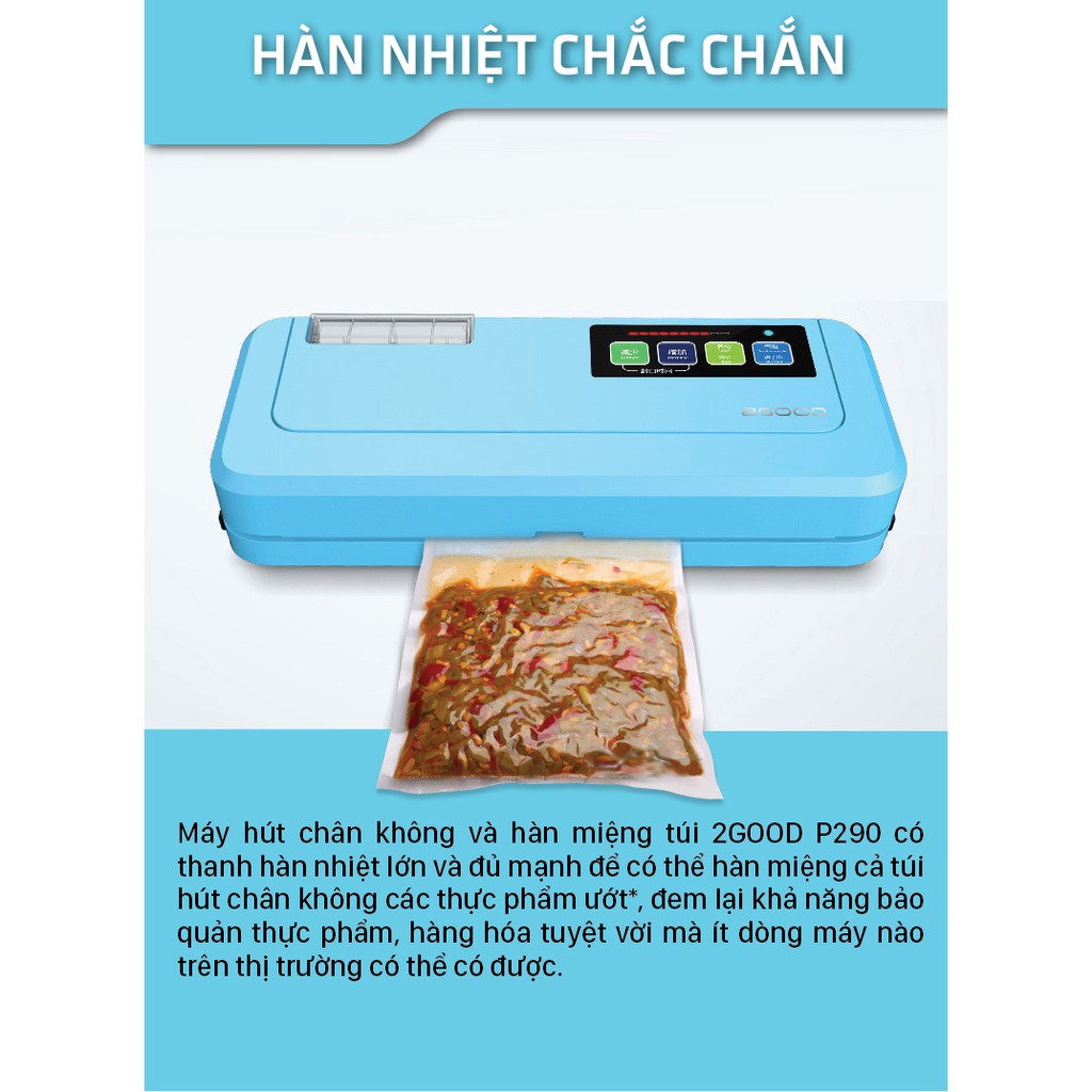 Máy hút chân không bán tự động P290, hút tất cả các loại túi