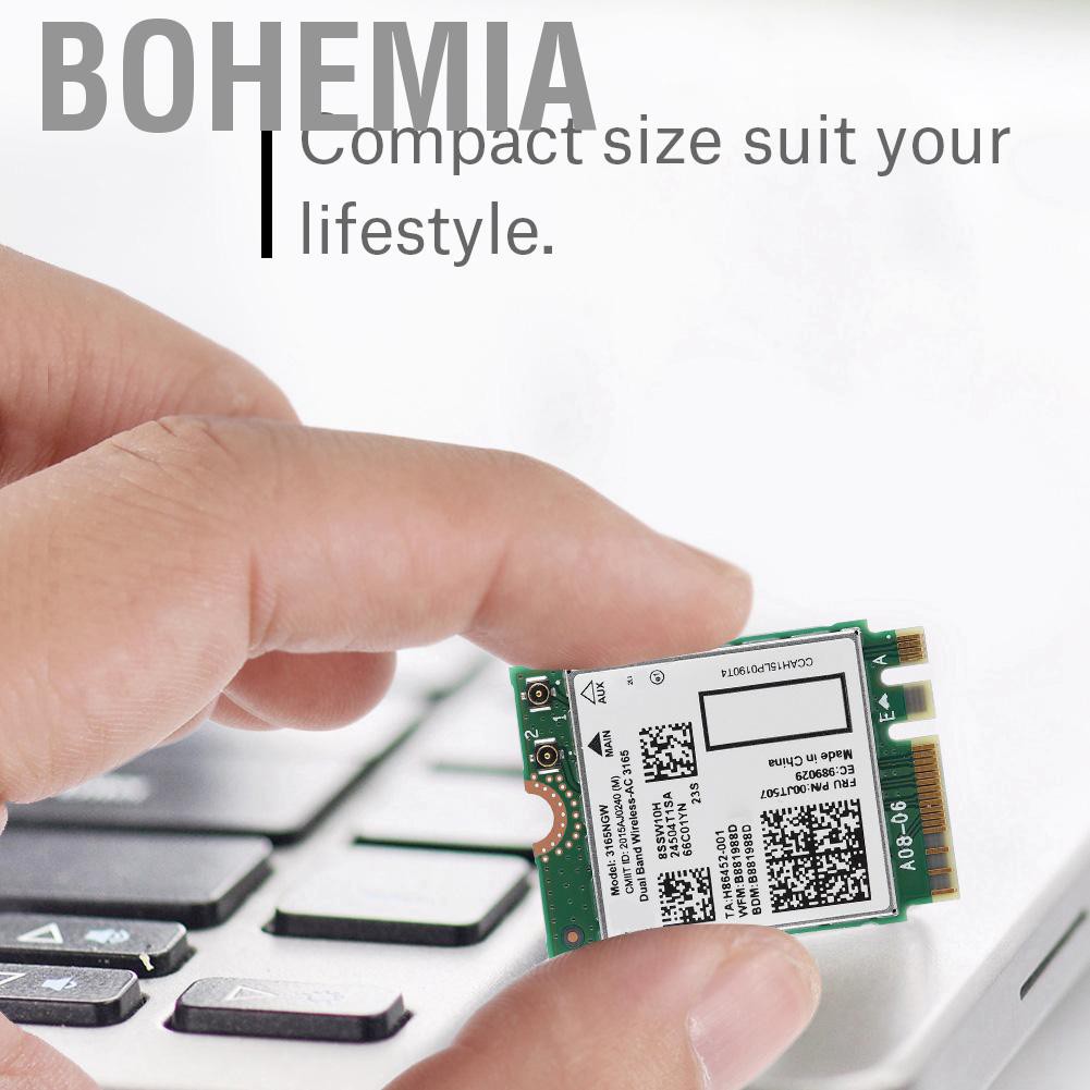 Usb Wifi Không Dây 3165ngw Ngff / M2 433mbps Wifi + Bluetooth 4.2 802.11ac | BigBuy360 - bigbuy360.vn