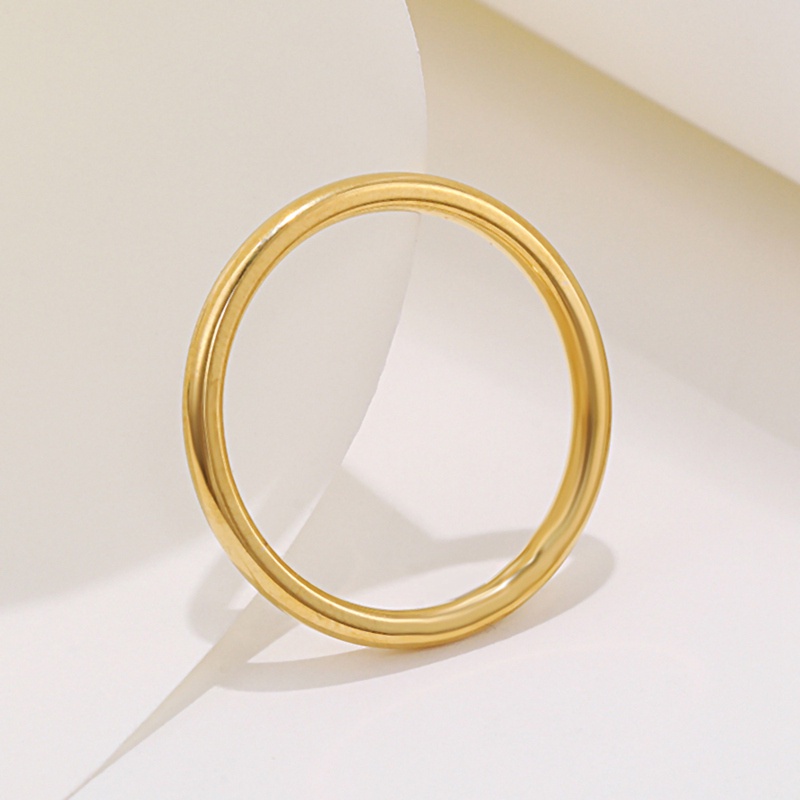 Nhẫn đôi bằng thép không gỉ 2mm dễ thương thời trang Hàn Quốc #5040