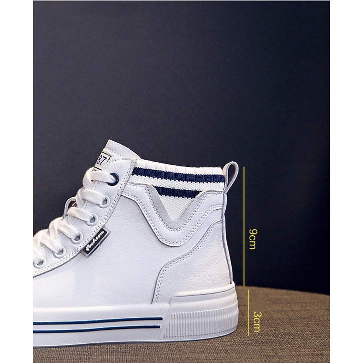 Giày ULZZANG Sneaker Nữ Giày Bata Cổ Cao Đế Bệt 3P