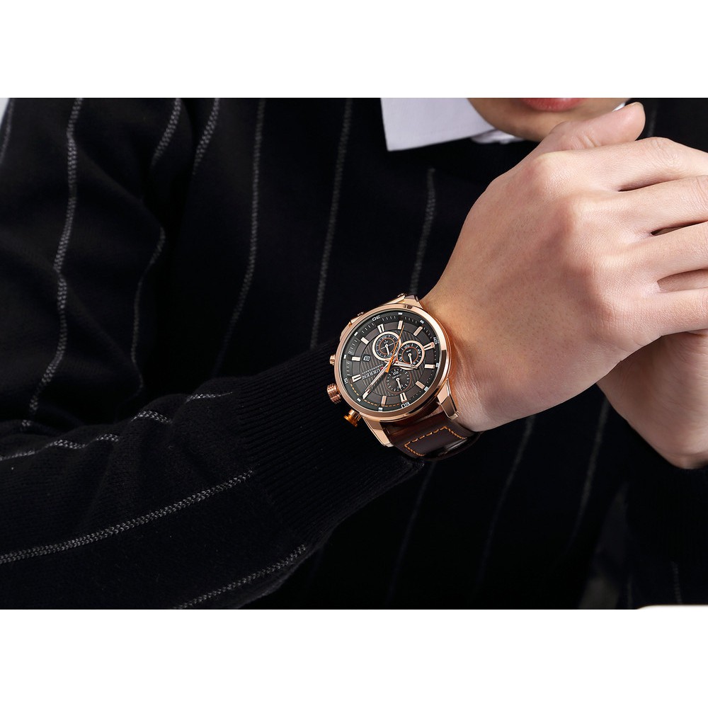 Đồng hồ thời trang nam dây da cao cấp Curren 8291