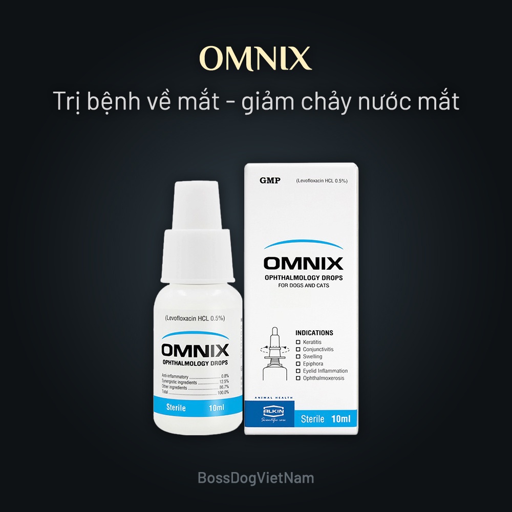 Nhỏ mắt cho chó mèo Alkin Omnix - Mọi dòng chó Poodle, Pom, Pug, Corgi v.v... | BossDog