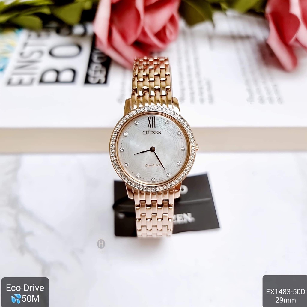 Đồng Hồ Nữ Citizen EX1483-50DXG Eco-Drive B023 Mặt khảm trai dây