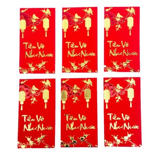Combo 6 bao lì xì tết mẫu đèn lồng - tiền vô như nước