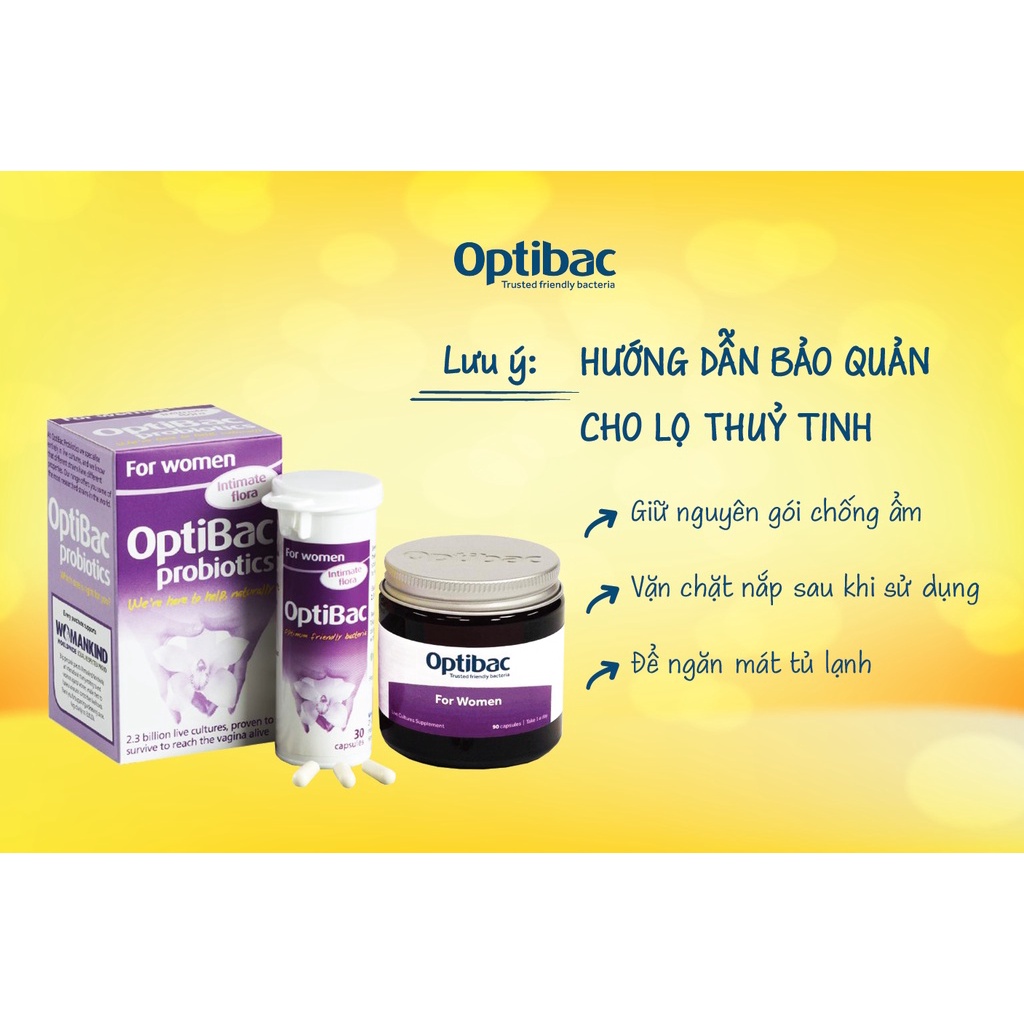 Men vi sinh Optibac tím Optibac For Women găn ngừa viêm nhiễm phụ khoa đường tiết niệu cho phụ nữ nhập khẩu UK