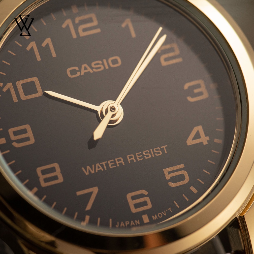 Đồng Hồ Quartz Nữ Casio WATCHSTORE LTP-V001GL-1BUDF Thiết Kế Mặt Tròn Kính Khoáng 25mm, Dây Da, Vỏ Thép Không Gỉ
