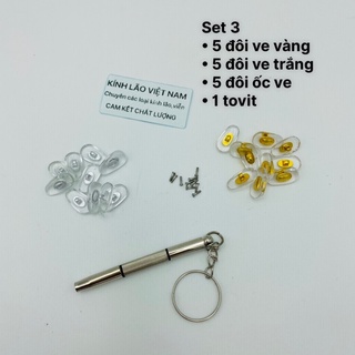 Tôvít mini + ốc + ve đỡ mũi gọng kính
