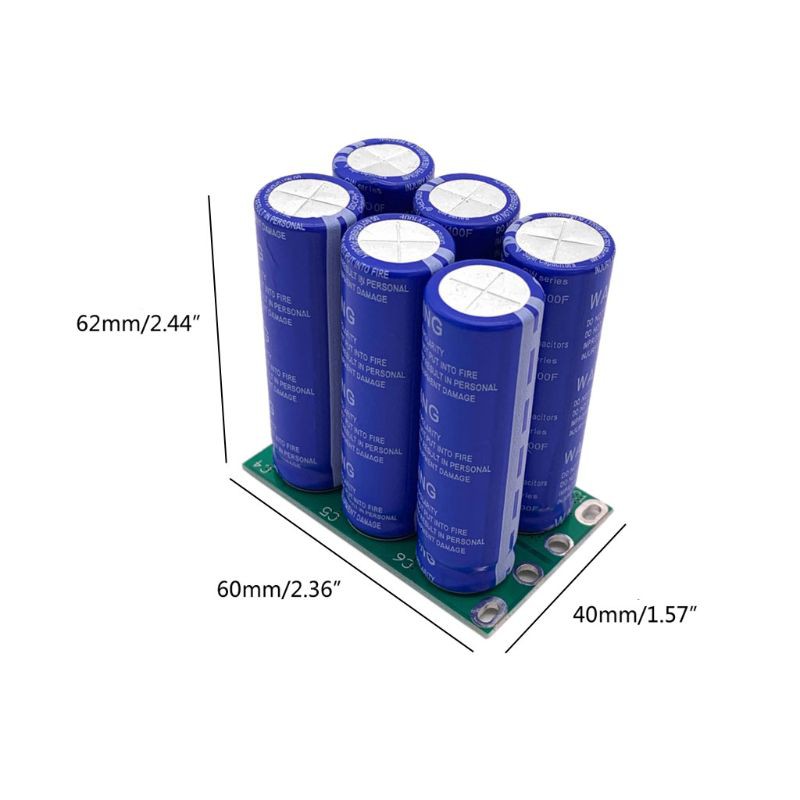 yal 6pcs 16V 16.6F Super Capacitor High Current 2.7V 100F Double Row Ultracapacitor