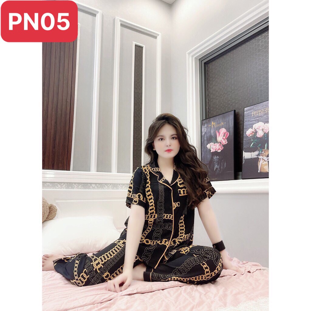 [Siêu Hot] Bộ Đồ Pijama LụaBộ Lụa Cộc Tay Quần Dài Họa Tiết Cao Cấp , Chất Liệu Mát Lịm[HÀNG ĐẸP CHUẨN]