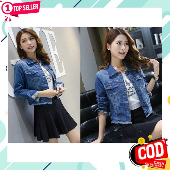 Áo khoác jean Denim thời trang Lv Afi - Ma - Ashanty dành cho nữ tuổi Teen Oq886